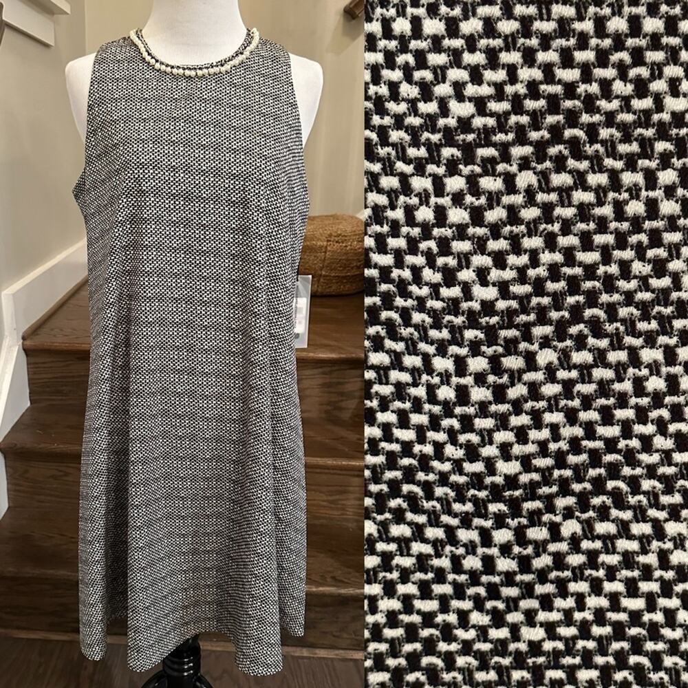 Karl Lagerfeld Paris Sleeveless Dress with Pearl embellished Neckline Size 6 New